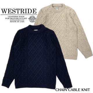 【WEST RIDE/ウエストライド】ニット/CHAIN CABLE KNIT NVY
