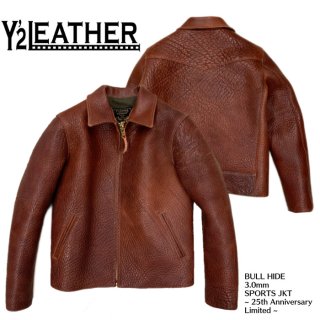 【Y'2 LEATHER/ワイツーレザー】レザージャケット/BULL HIDE 3.0mm SPORTS JKT ~ 25th Anniversary Limited ~ BR-45-25SP