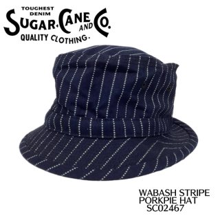 SUGAR CANE/奬ۥϥå/SC02467 / WABASH STRIPE PORKPIE HAT