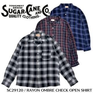SUGAR CANE/奬Ĺµ/SC29120 / RAYON OMBRE CHECK OPEN SHIRT