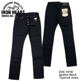 IRON HEART / ϡȡ ܥȥ/Ignition Black Tapered Jeans / IGW-101B 
