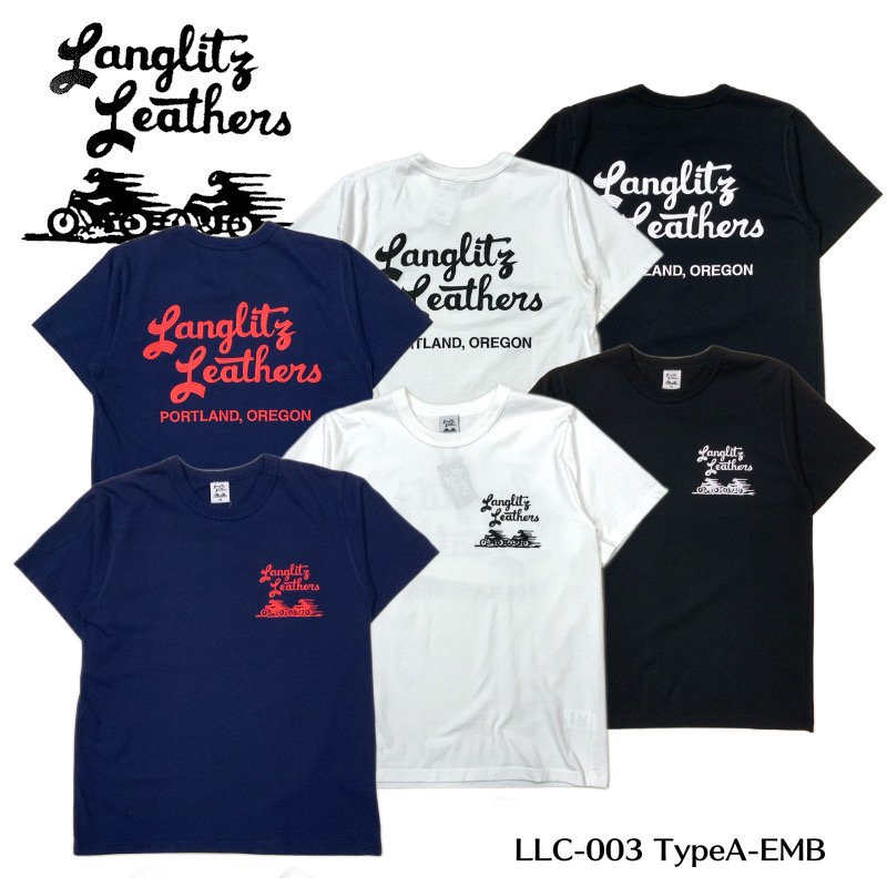 Langlitz Leathers/ラングリッツレザーズ】Tシャツ/ S/S Tee LLC-003 TYPE-A EMB REAL  DEAL仙台（リアルディール仙台）