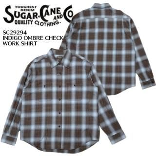 SUGAR CANE/奬Ĺµ/SC29294 / INDIGO OMBRE CHECK WORK SHIRT