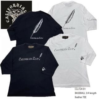 CALIFORNIA LINE/ե˥饤ۥT/3/4 SLEEVE BASEBALL TEE /CLLT24-01/FEATHER