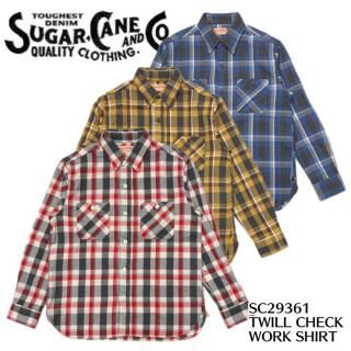 SUGAR CANE/奬Ĺµ/SC29361 / TWILL CHECK WORK SHIRT