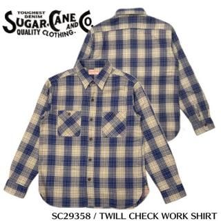SUGAR CANE/奬Ĺµ/SC29358 / TWILL CHECK WORK SHIRT