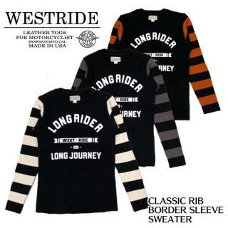 WEST RIDE/ȥ饤ɡۥ˥å/CLASSIC RIB BORDER SLEEVE SWEATER 