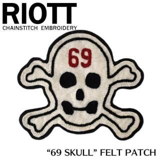 RIOTT/饤åȡۥåڥ/69 SKULL FELT PATCH