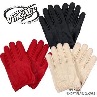 VINAGE/󥢥ɥLEATHER GLOVE/TYPE VG25 SHORT PLAIN GLOVES
