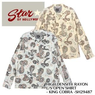 Υ󥿡ץ饤 Ĺµ/SH29487/ STAR OF HOLLYWOOD x VINCE RAY HIGH DENSITY L/S OPEN SHIRT- KING COBRA -