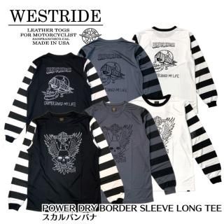 WESTRIDE/ȥ饤ɡۥT/POWER DRY BORDER SLEEVE LONG TEE /SKULL & BANDANA