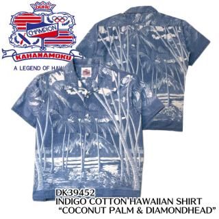 Υ󥿡ץ饤 Ⱦµ/DK39452 / DUKE KAHANAMOKU INDIGO COTTON COCONUT PALM & DIAMONDHEAD 