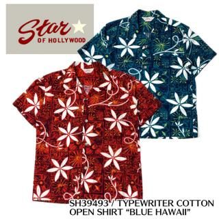 Υ󥿡ץ饤 Ⱦµ/SH39493 / TYPEWRITER COTTON OPEN SHIRT BLUE HAWAII 