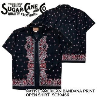 SUGAR CANE/奬ۥ/SC39466/ NATIVE AMERICAN BANDANA PRINT OPEN SHIRT