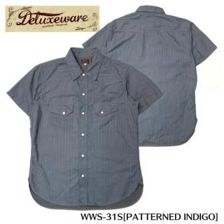 【DELUXEWARE/デラックスウエア】半袖シャツ/WWS-31S  PATTERNED INDIGO
