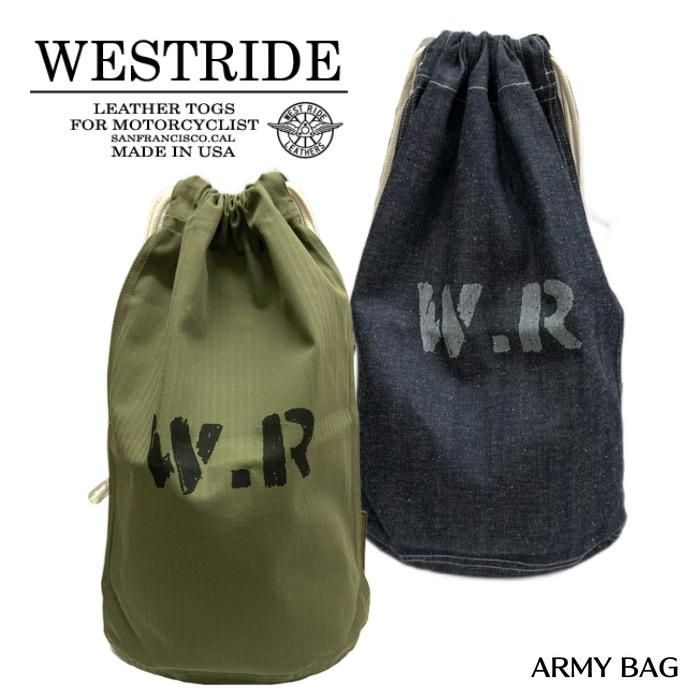 WEST RIDE/ウエストライド】 バック/ARMY BAG(サイズM-L) -- REAL DEAL