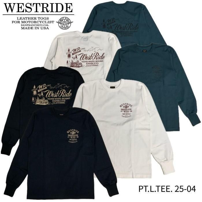 ウエストライドロングTシャツサイズ40 WESTRIDE ウエストライド【24-05】【PT.L.TEE】プリント長袖T