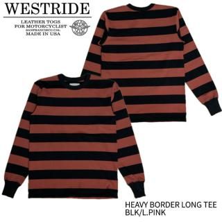 WEST RIDE/ȥ饤ɡۥ󥰥꡼/HEAVY BORDER LONG TEE BLK/L.PINK