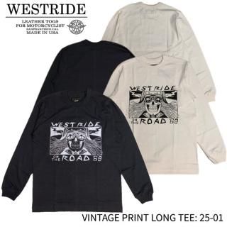 WEST RIDE/ȥ饤ɡۥ󥰥꡼T/VINTAGE PRINT LONG TEE: 25-01