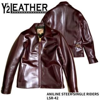 Y'2 LEATHER/磻ġ쥶ۥ쥶㥱å/ LSR-42 ANILINE STEER SINGLE RIDERS