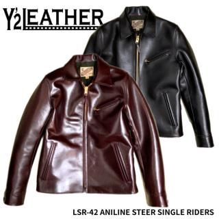 Y'2 LEATHER/磻ġ쥶ۥ쥶㥱å/ LSR-42 ANILINE STEER SINGLE RIDERS