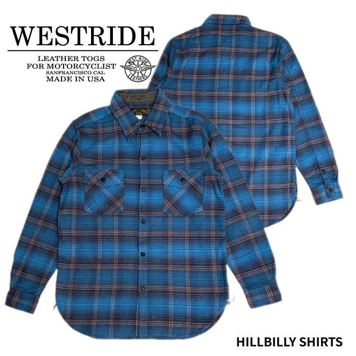 WEST RIDE/ウエストライド】長袖シャツ/HILLBILLY SHIRTS BLUE CHK