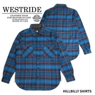 WEST RIDE/ȥ饤ɡĹµ/HILLBILLY SHIRTS BLUE CHK