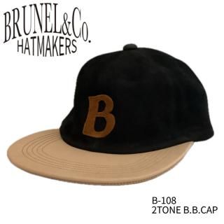 【BRUNELBRUNEL&Co. HATMAKERS/ブルーネルハットメイカース】レザーハット / B-108 2TONE B.B.CAP / NUME