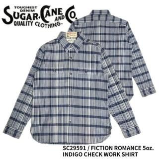 <img class='new_mark_img1' src='https://img.shop-pro.jp/img/new/icons14.gif' style='border:none;display:inline;margin:0px;padding:0px;width:auto;' />SUGAR CANE/奬Ĺµ/SC29591 / FICTION ROMANCE 5oz. INDIGO CHECK WORK SHIRT