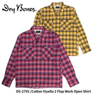 <img class='new_mark_img1' src='https://img.shop-pro.jp/img/new/icons14.gif' style='border:none;display:inline;margin:0px;padding:0px;width:auto;' />Dry Bones/ɥ饤ܡ󥺡Ĺµ/DS-2792 /Cotton Viyella 2 Flap Work Open Shirt