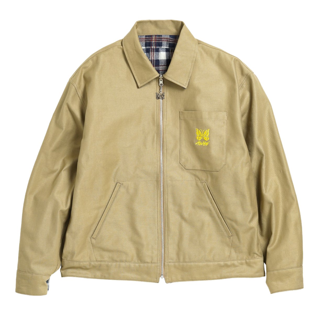 AWGE  NEEDLES Reversible Work Jacket - Pe / C Twill & Flannel ShirtBEIGE