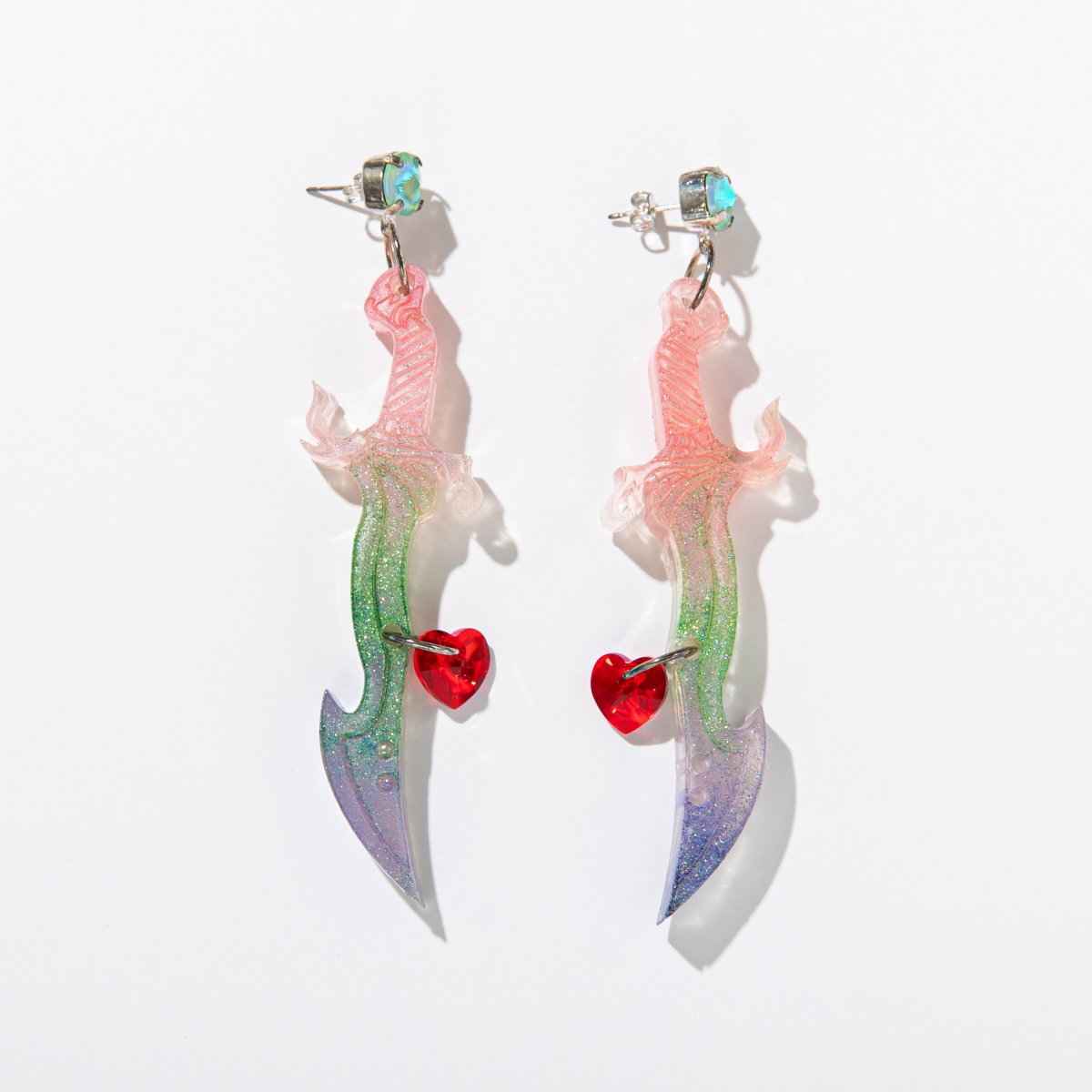  Crystal Scimital EarringsRAINBOW