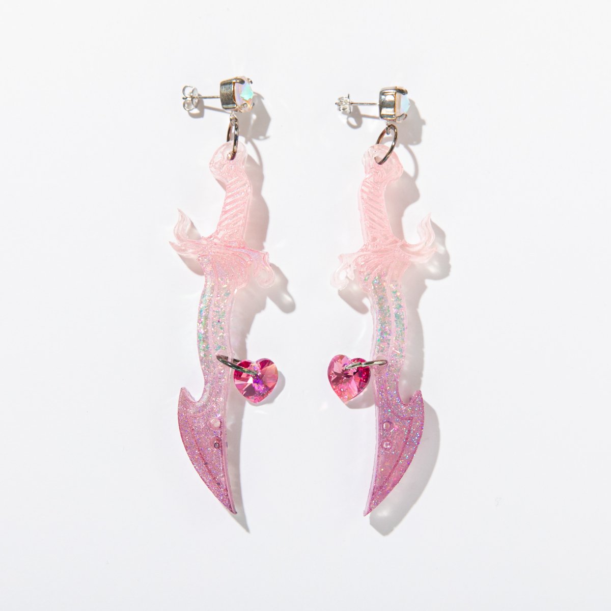  Crystal Scimital Earrings【PINK #1】