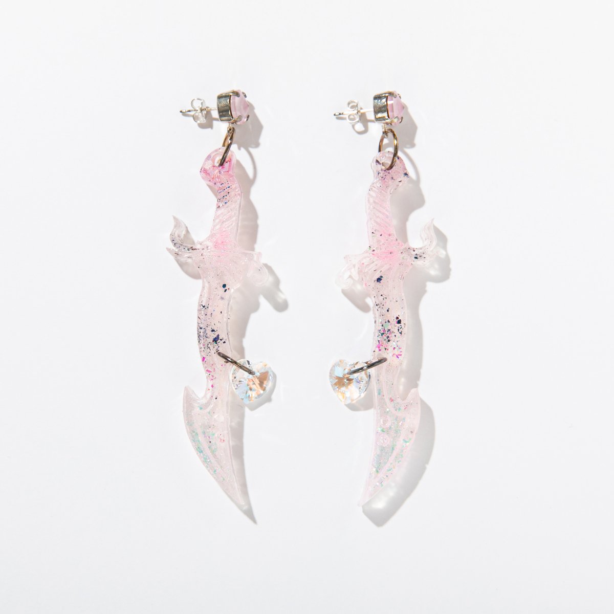  Crystal Scimital Earrings【PINK #2】