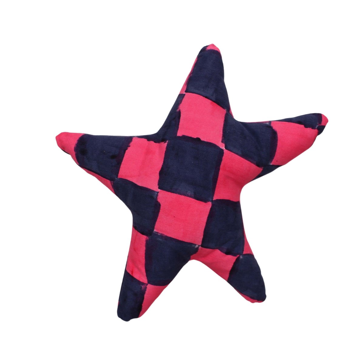 denim star pillowspink and blue checkers