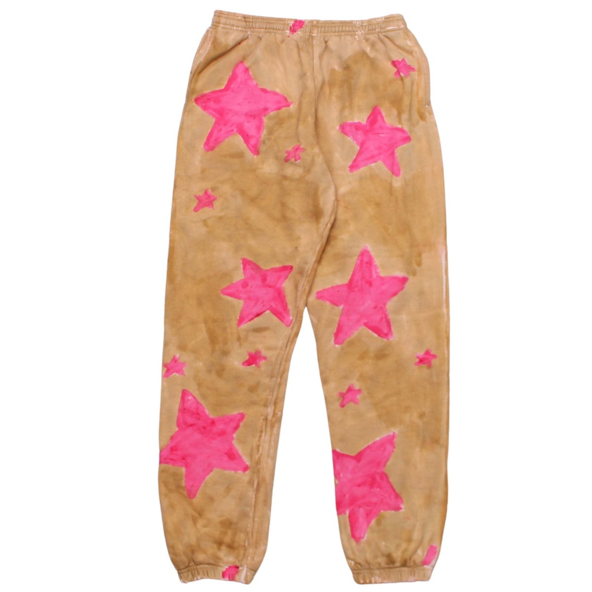 Sweatpants made in LA【 pink and tan star】