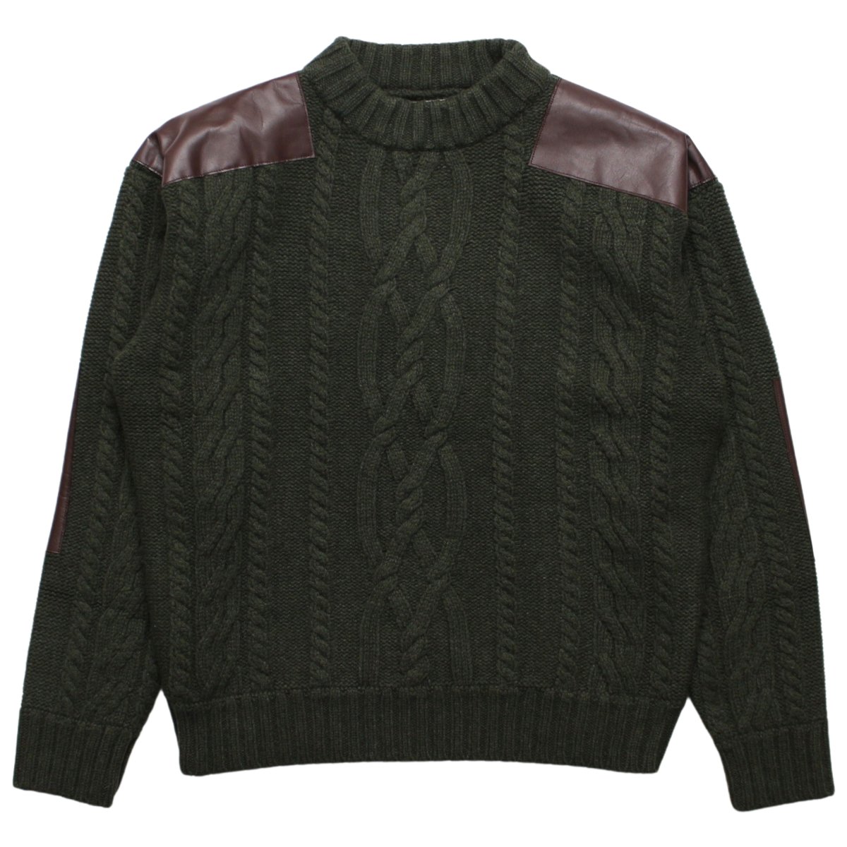LEATHER PATCHED COMBAT KNIT
