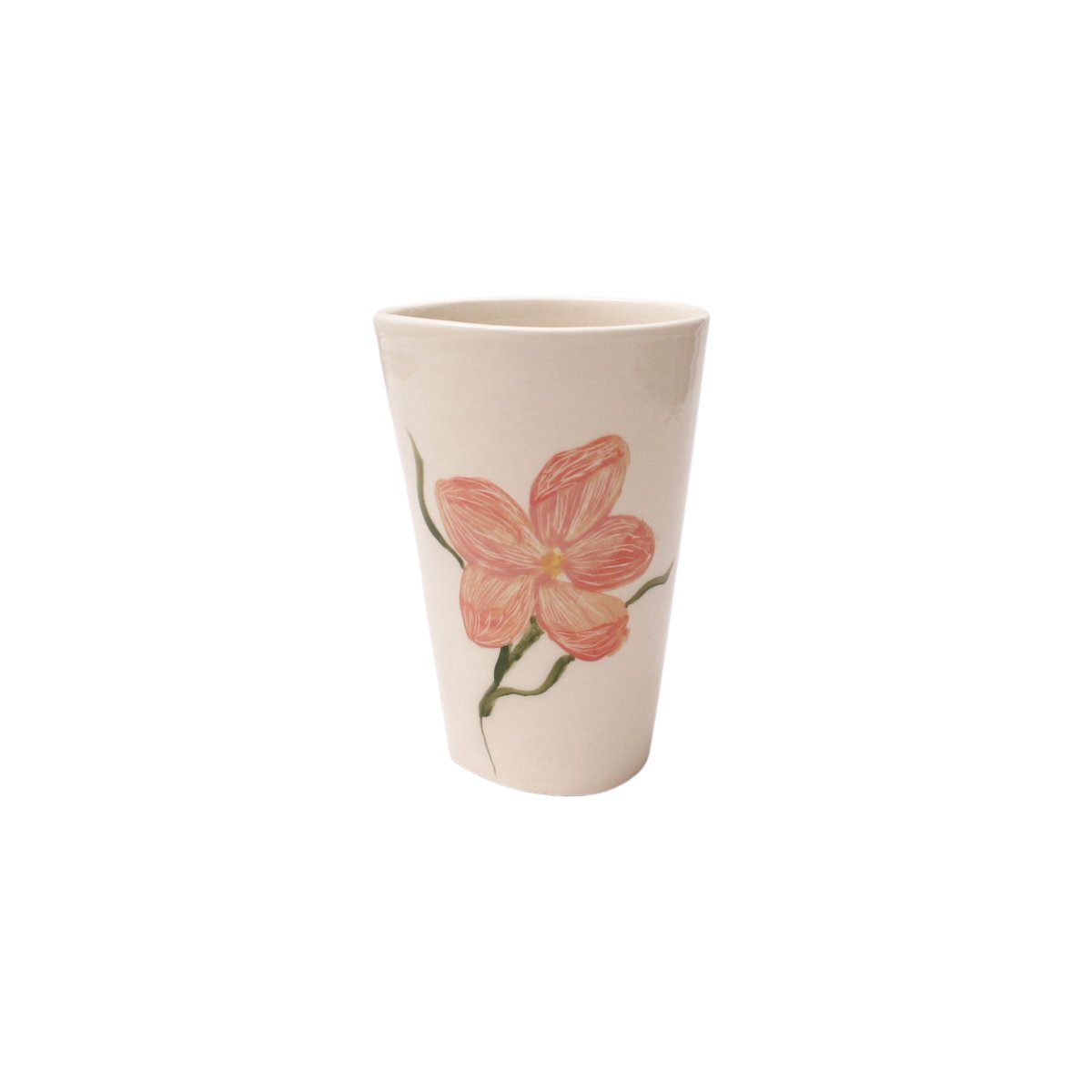 Tumbler Cup with Floral Flower【RED】