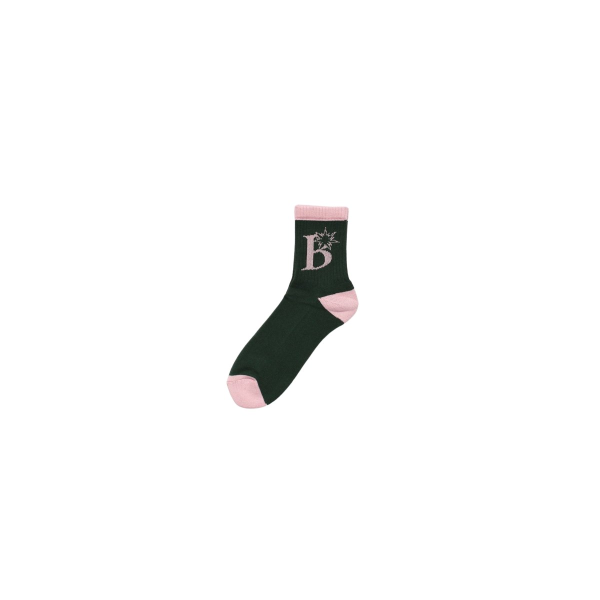 B Logo Socks 【GREEN / PINK】