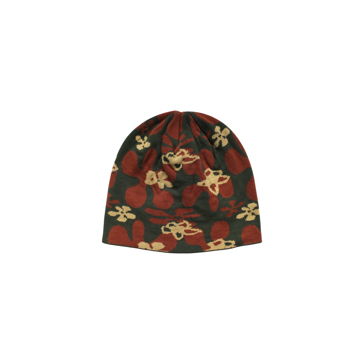 Flower camo knit beanieGREEN