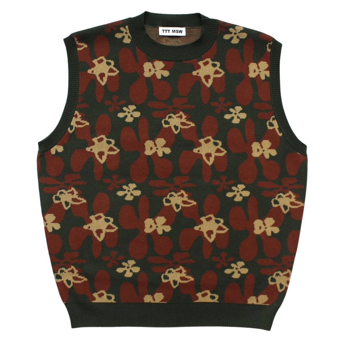 Flower camo knit vest