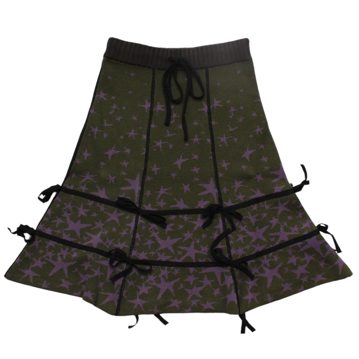Star Gradient Knit Skirt【GREEN】
