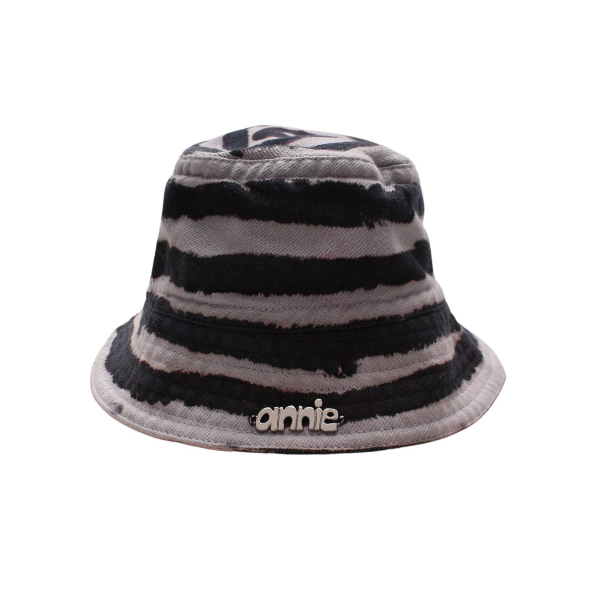 BUCKET HAT Painted 100% Cotton【Black Spiral】