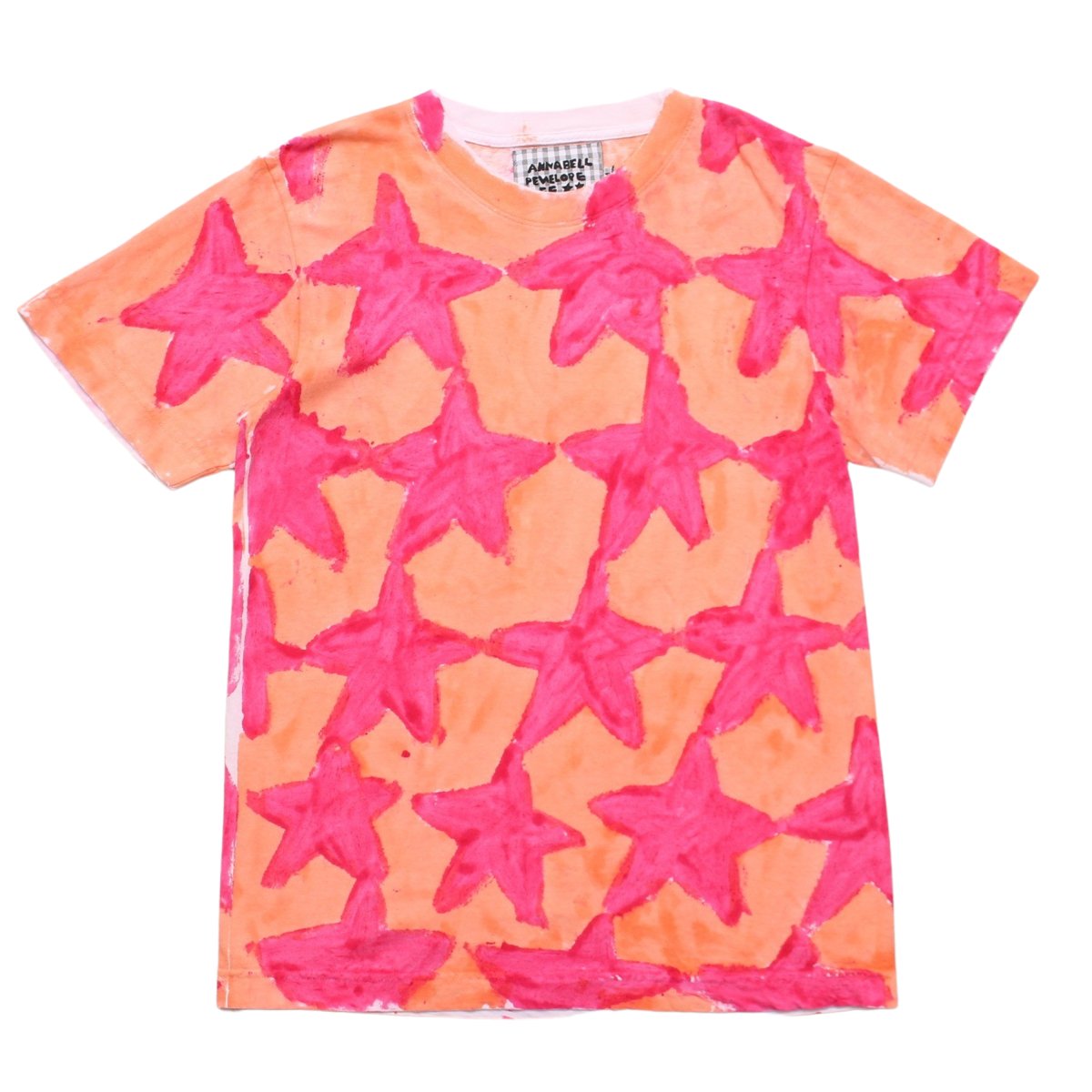 Hand Painted T-ShirtHot Pink & Peach Stars