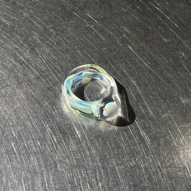 Medium opal glass rings 07