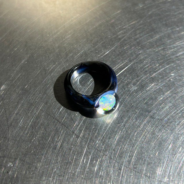 Medium opal glass rings 08