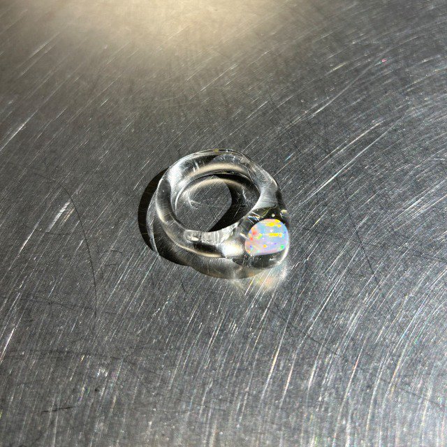 Medium opal glass rings 10