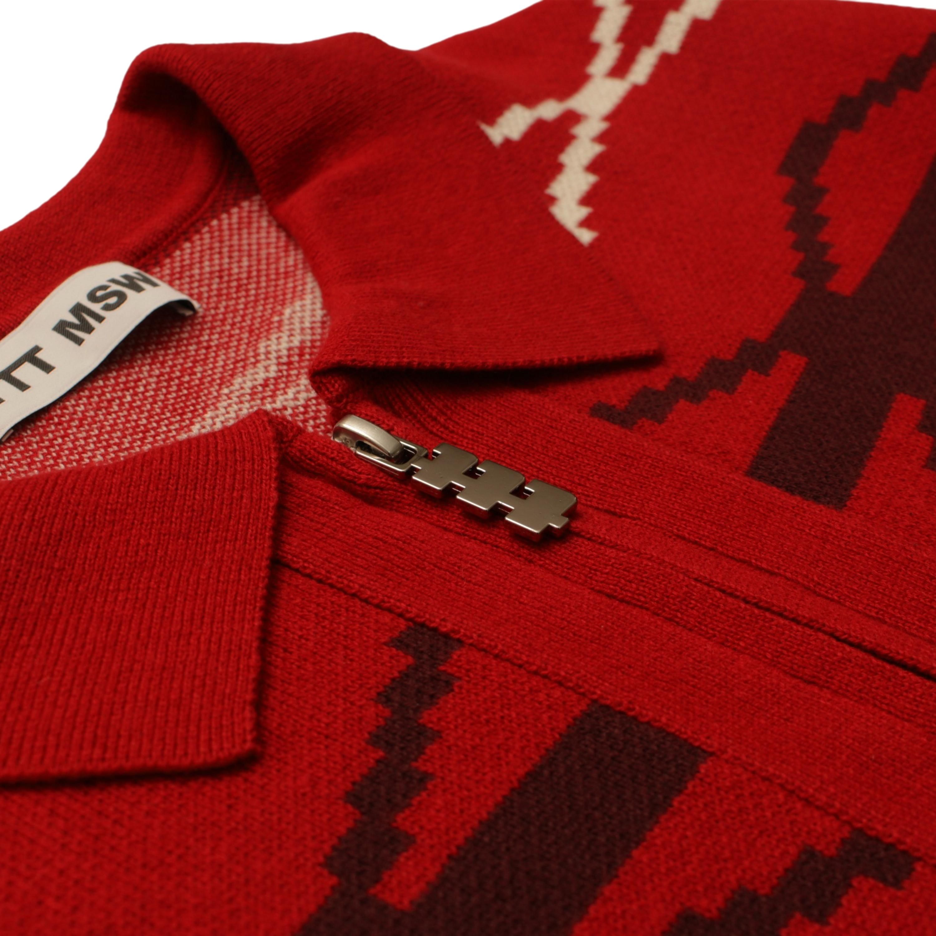 Nordic zip up cardigan【RED】 - DOMICILE TOKYO ONLINE SHOP Nordic zip up cardigan【RED】 - DOMICILE TOKYO ONLINE SHOP
