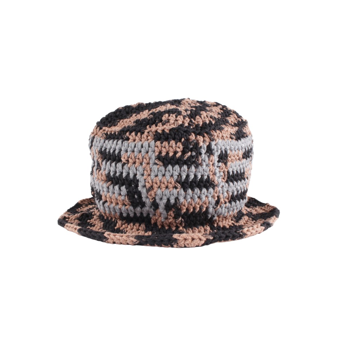 CROCHETED BUCKETRoyal/Brown