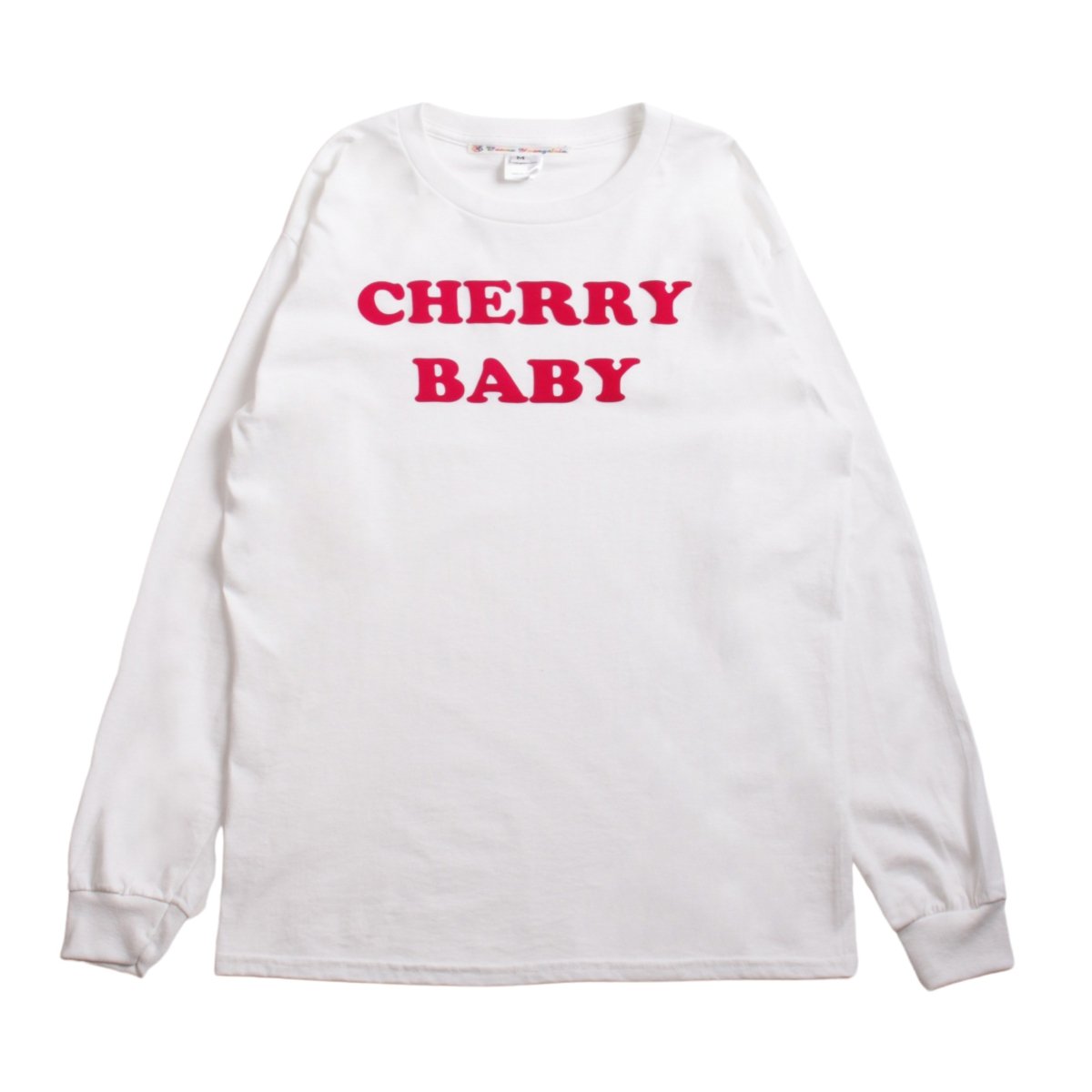 Cherry Baby  Long Sleeve Tee【White/Fuschia】